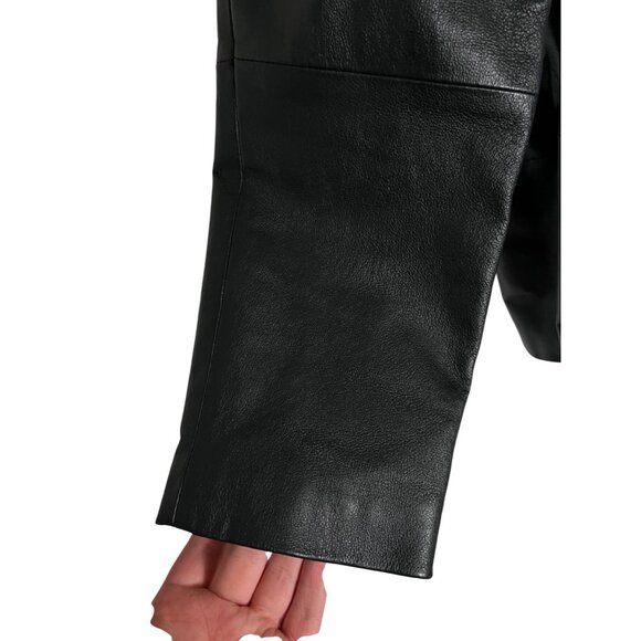 Vintage Veranesi Women’s Black Genuine Leather Jacket With Zip Closure & Collar - Picture 8 of 11